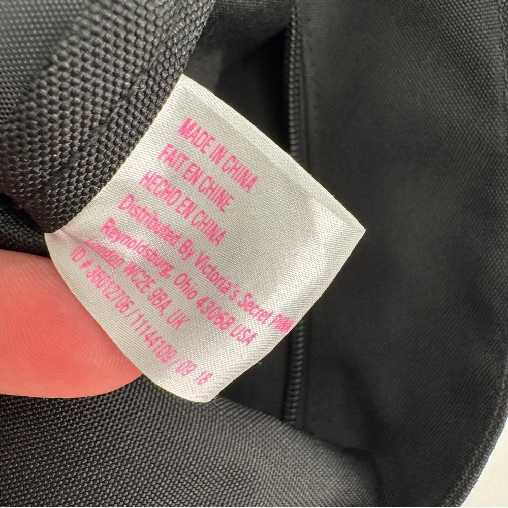 NWOT PINK By Victoria Secret Sequin Tote Bag Silver‎ Black Spellout straps - Picture 8 of 15